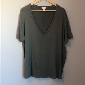 Green V Neck Shirt